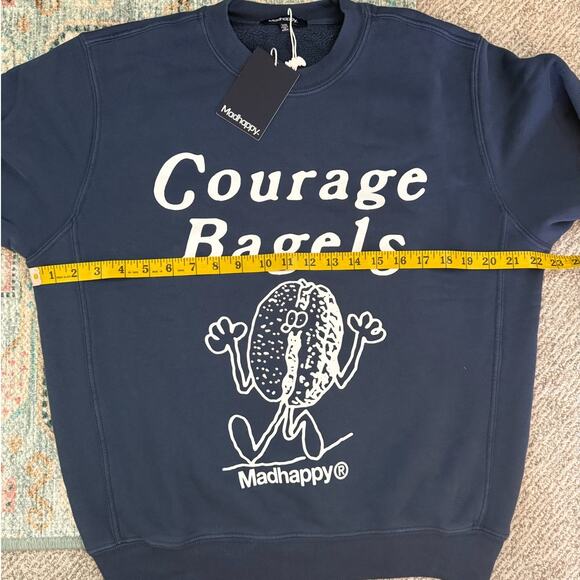 Madhappy Unisex Crewneck Sweatshirt, Sold Out Courage Bagels LA collab Size XS - Picture 6 of 8